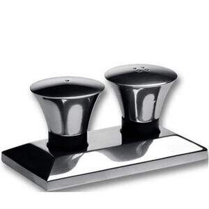 Waterford Metal Signatures Clarion Salt & Pepper with Tray NIB